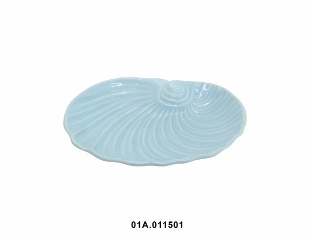 Plaque de coquillage de conque bleue moyenne 22x17x4cm