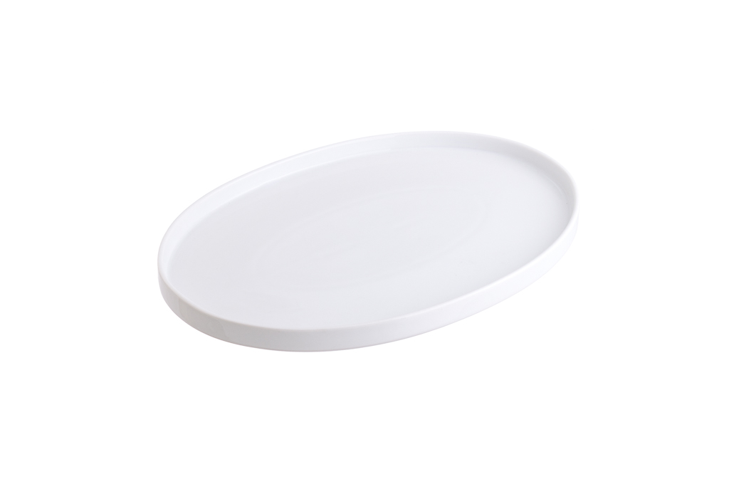 Assiette plate ovale en porcelaine 36,3 x 25,4 x 2,2 cm
