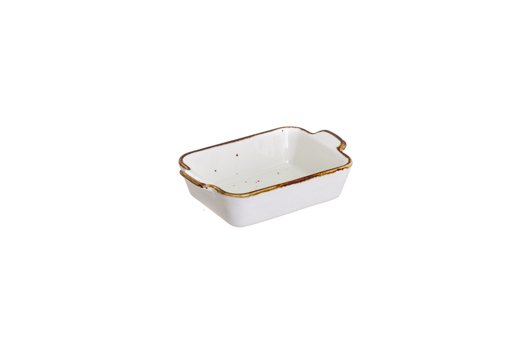 Plateau de service en porcelaine Cannelle 19cl 11x9x