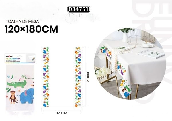 Nappe en papier motif jungle 120x180cm