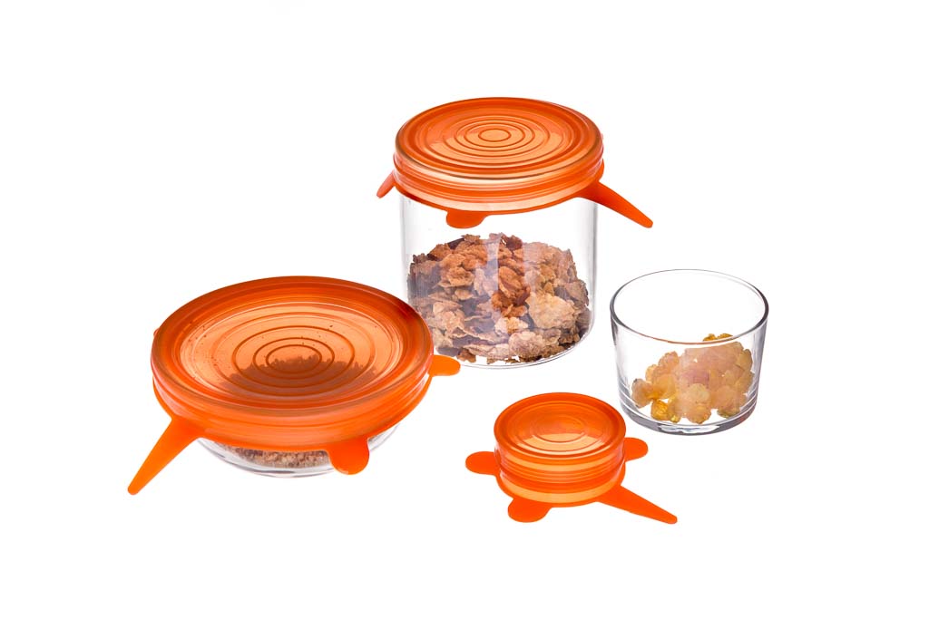 Couvercle extensible en silicone orange de 9,5 cm
