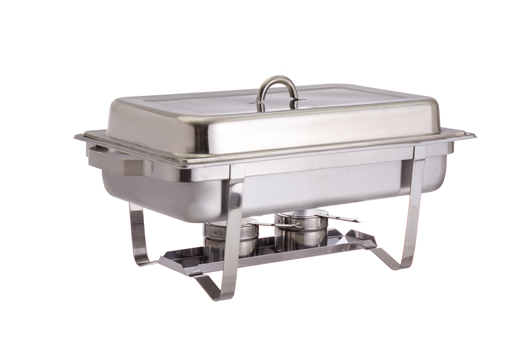 PLAQUE DE FROTTEMENT AVEC COUVERCLE EN ACIER INOXYDABLE RECT. 9L 60x36x31cm