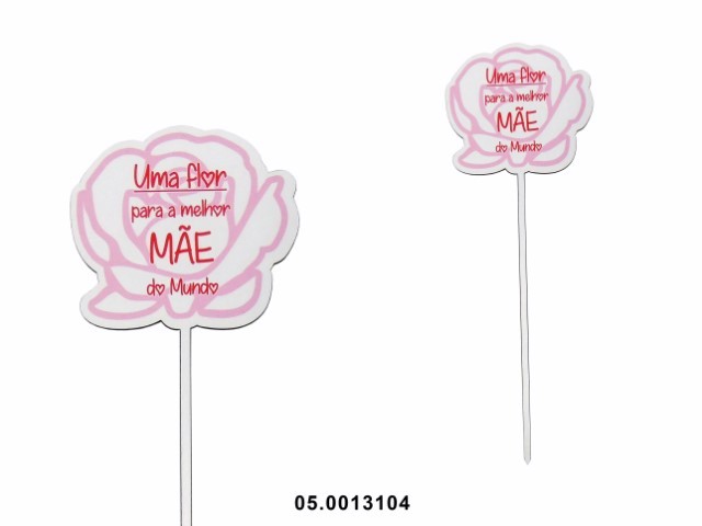 Ornement en MDF rose Une fleur Mère 14cm