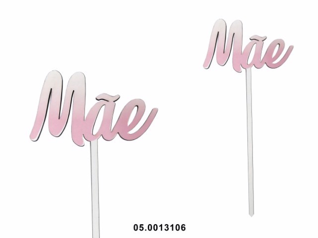 Ornement en MDF rose de 15 cm pour maman