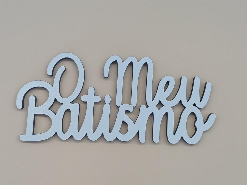 Mon baptême (PALVRA) MDF blanc 10x4cm