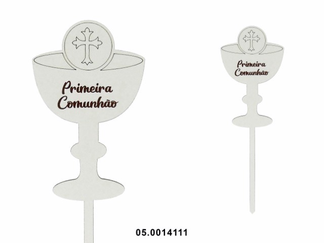 Ornement en MDF blanc pour la première communion de 16 cm