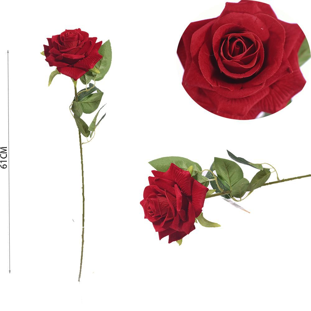 Tige de rose rouge 61cm