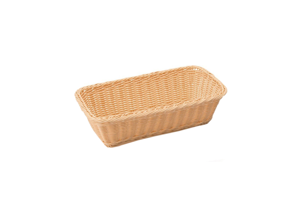 Panier rectangulaire en PP naturel 32x18x8,5cm