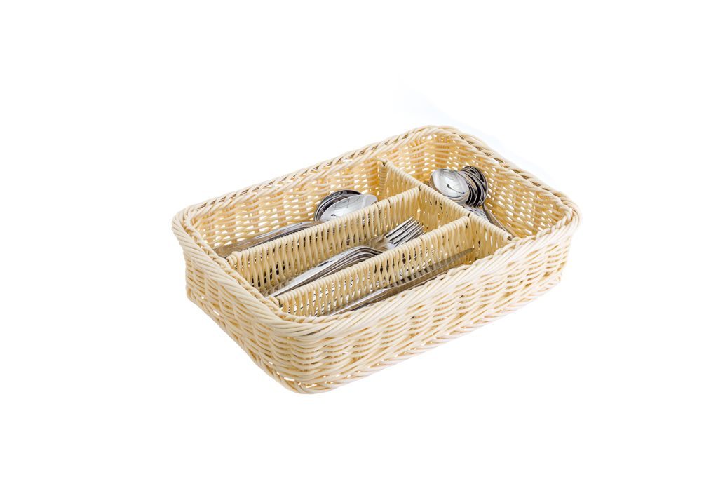 Panier à couverts avec séparateurs 36x25x7,5cm