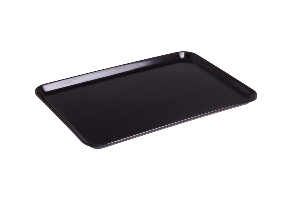 Plateau rectangulaire en mélamine noire 35x24x1,