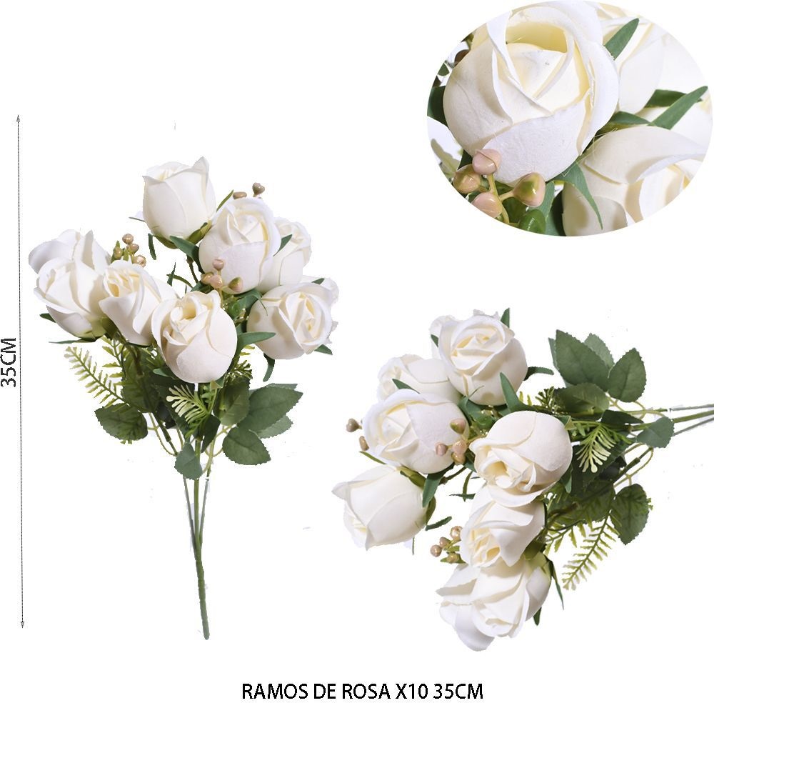 Branche de rose C/10 35cm