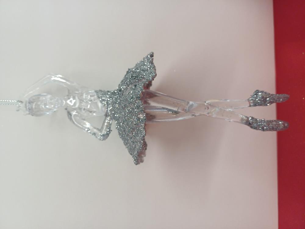 Ballerine en cristal argenté 16cm