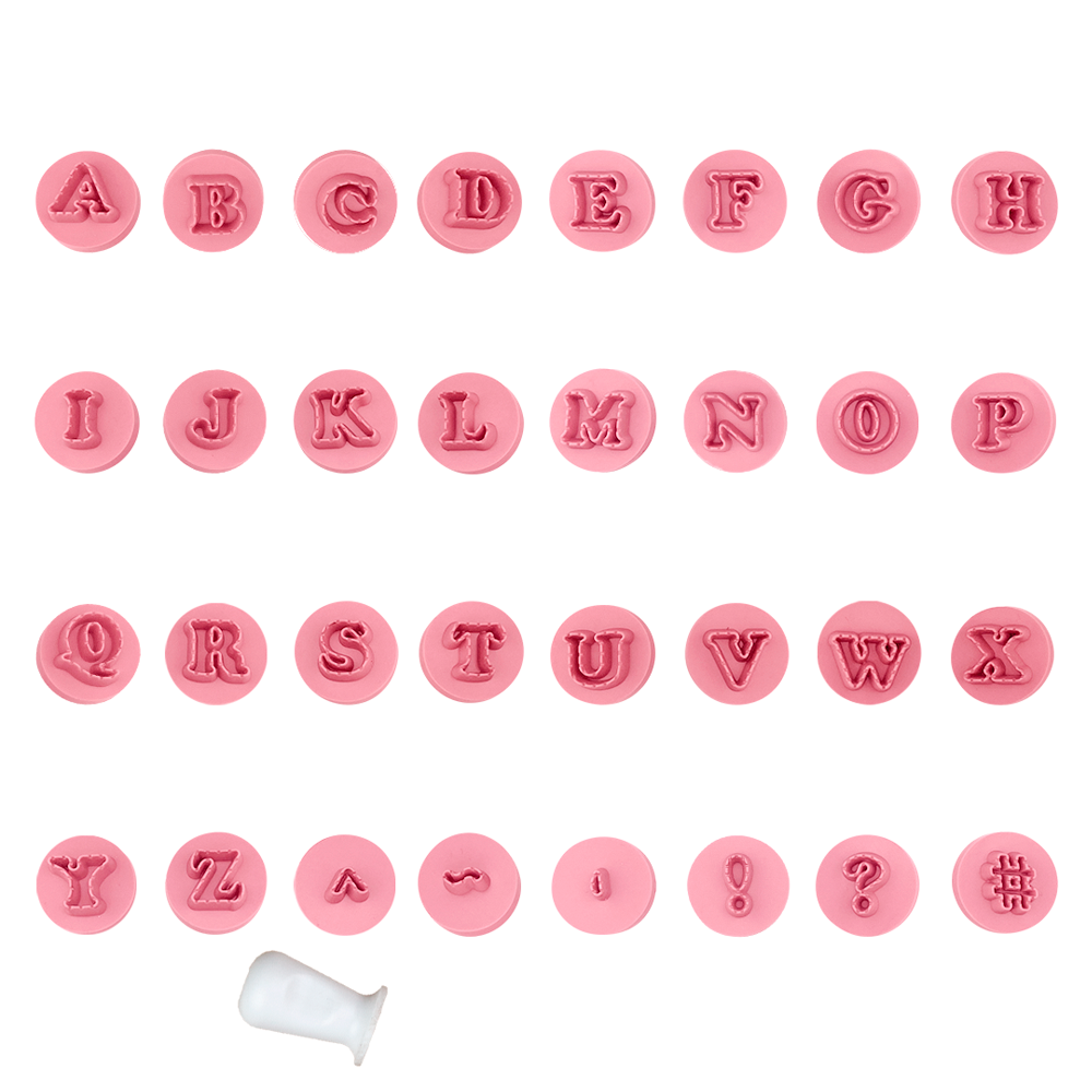 Kit de tampons de lettres mignons de 2 cm (33 pièces)