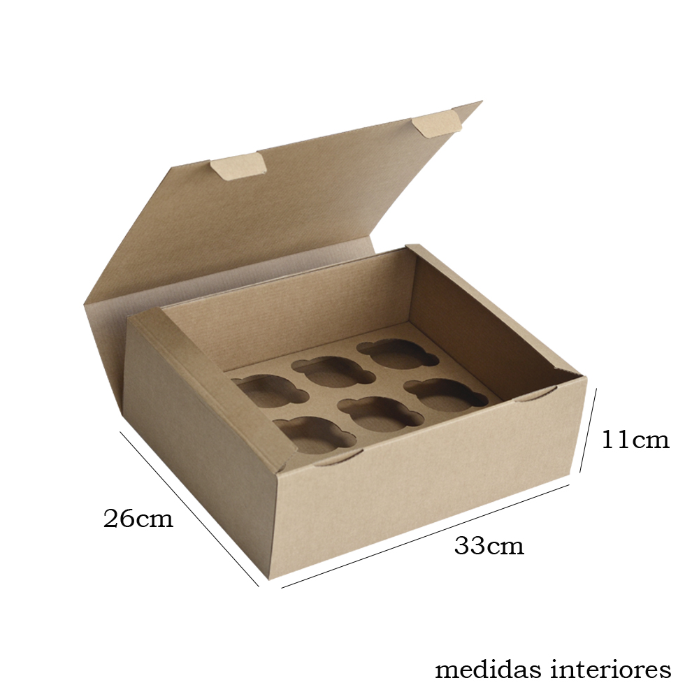 Boîte pour 12 Cupcakes 33x26x11cm Kraft