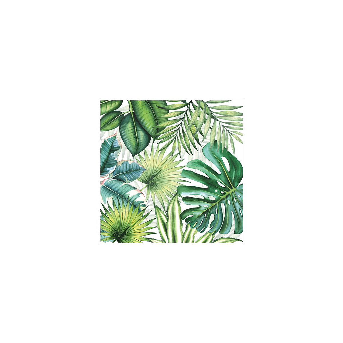 Serviette de table 33xx33cm Feuilles tropicales Emb.20
