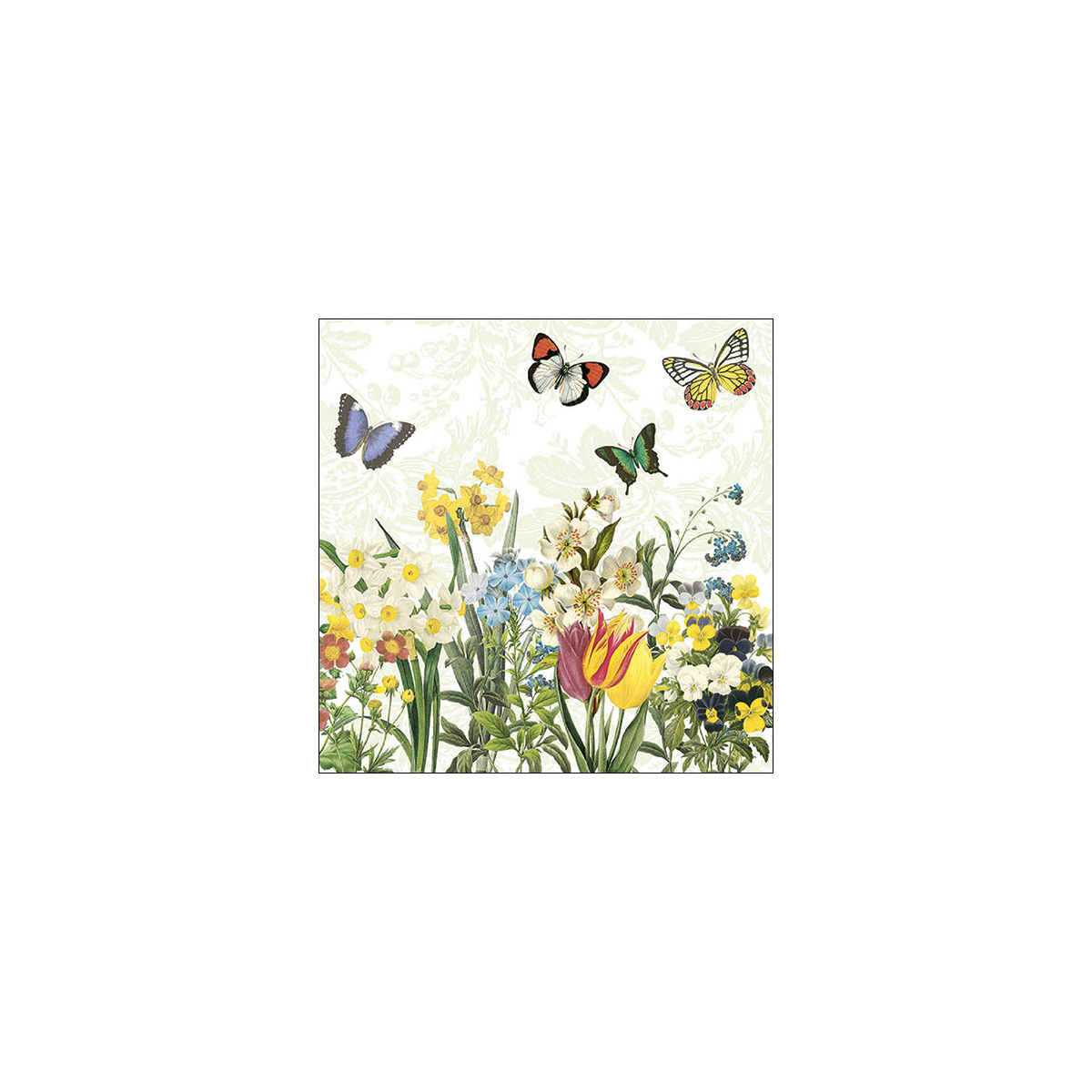 Serviette de table 33xx33cm Fleurs de Printemps Emb.20