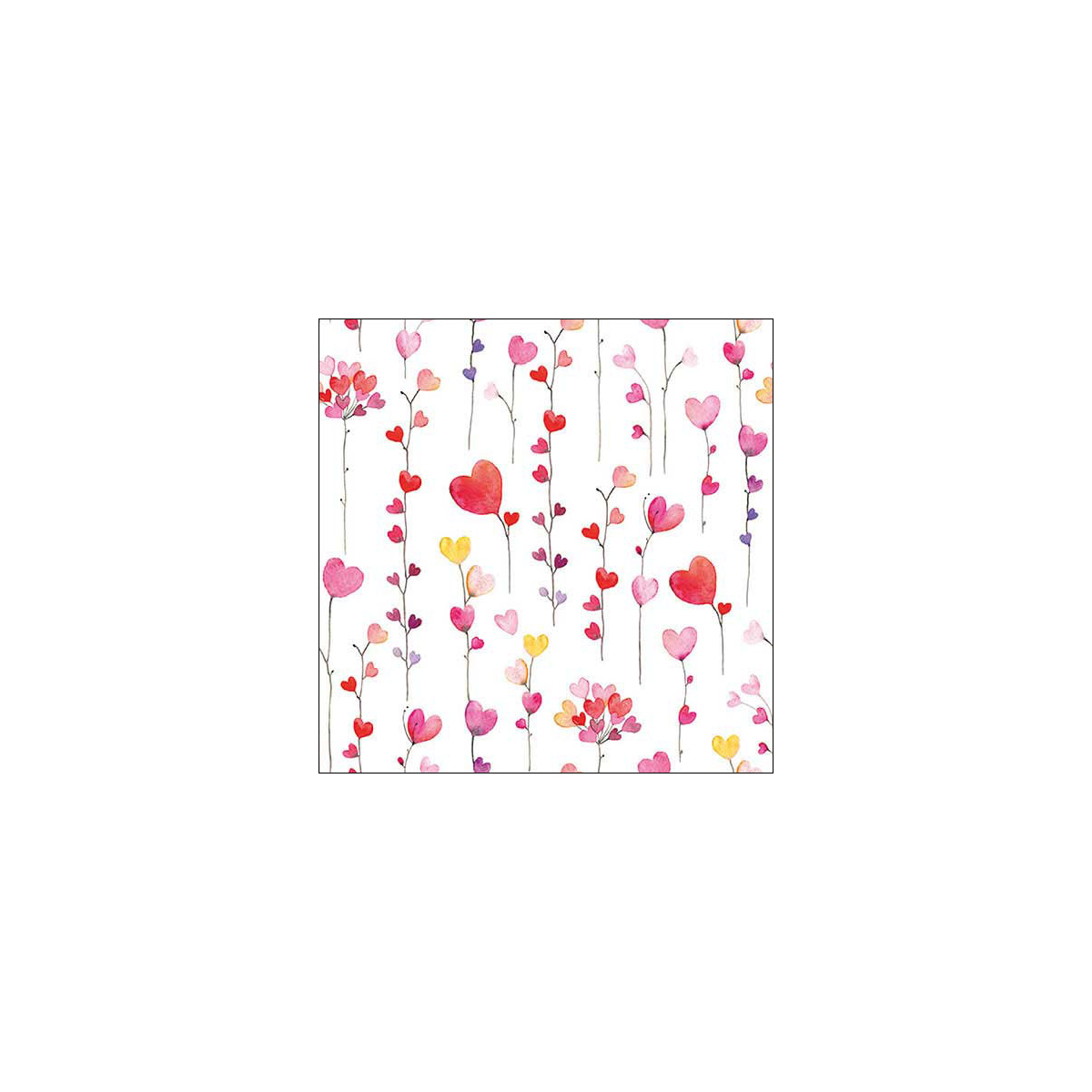 Serviette de table 33xx33cm Coeur Guirlande Emb.20