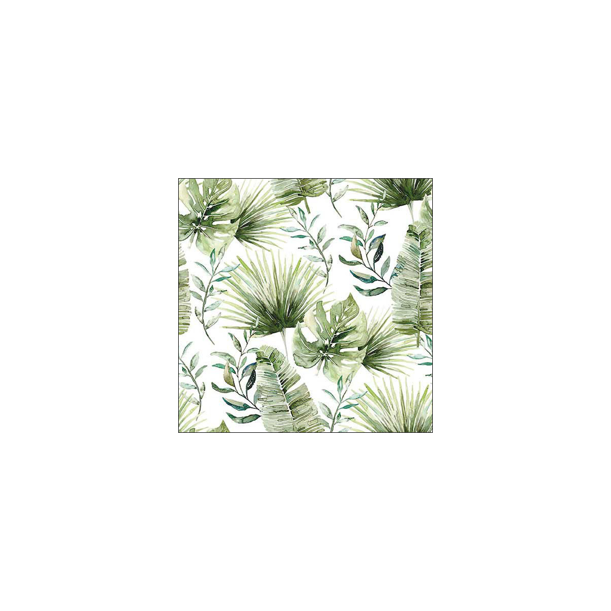 Serviette de table 33xx33cm Feuilles de jungle Emb.20