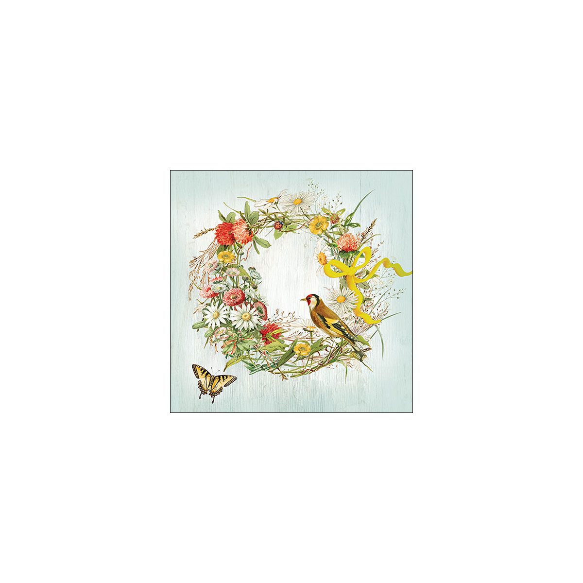 Serviette de table 33xx33cm Couronne de fleurs Emb.20