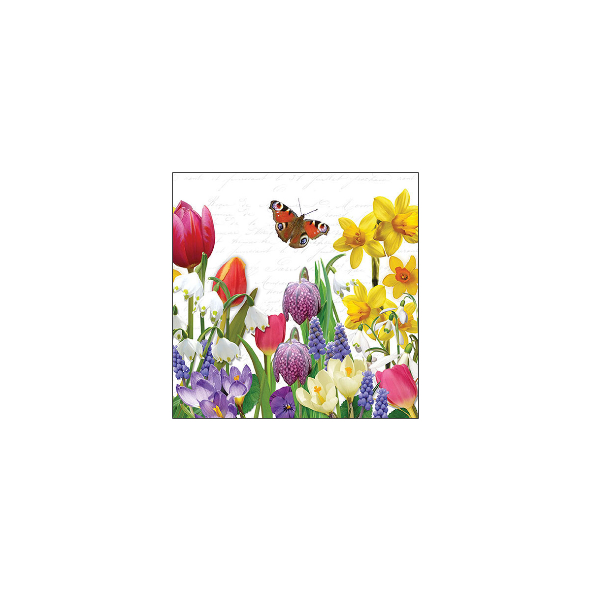Serviette de table 33xx33cm Spring Feeling Emb.20