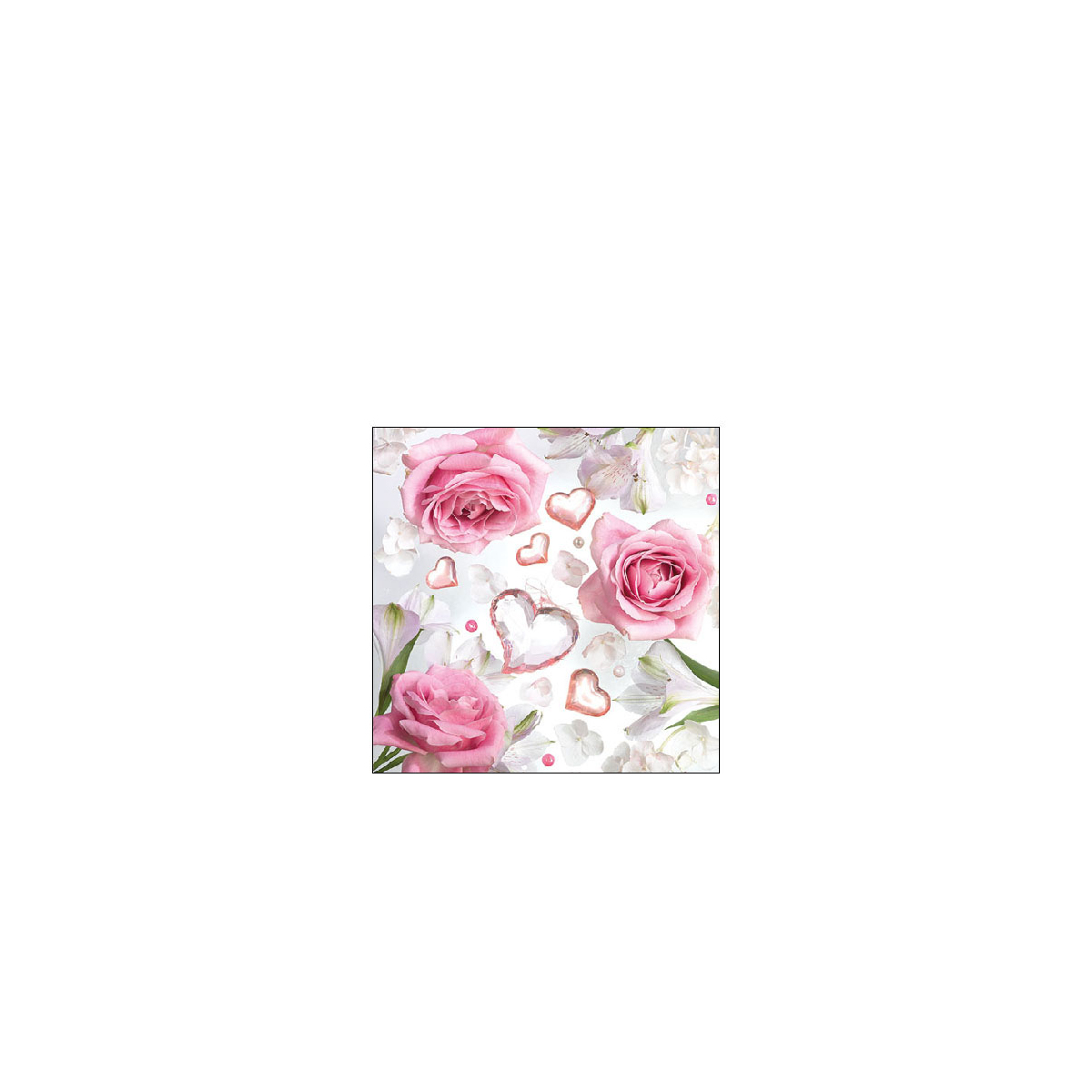 Serviette de table 33xx33cm Fleurs d’amour Emb.20