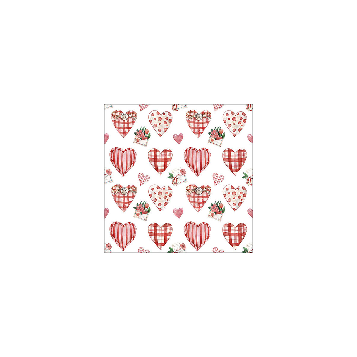 Serviette de table 33xx33cm Coeurs d’Amour Emb.20