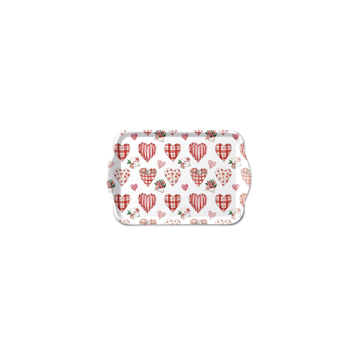 Plateau en mélamine Hearts in Love 13x21cm