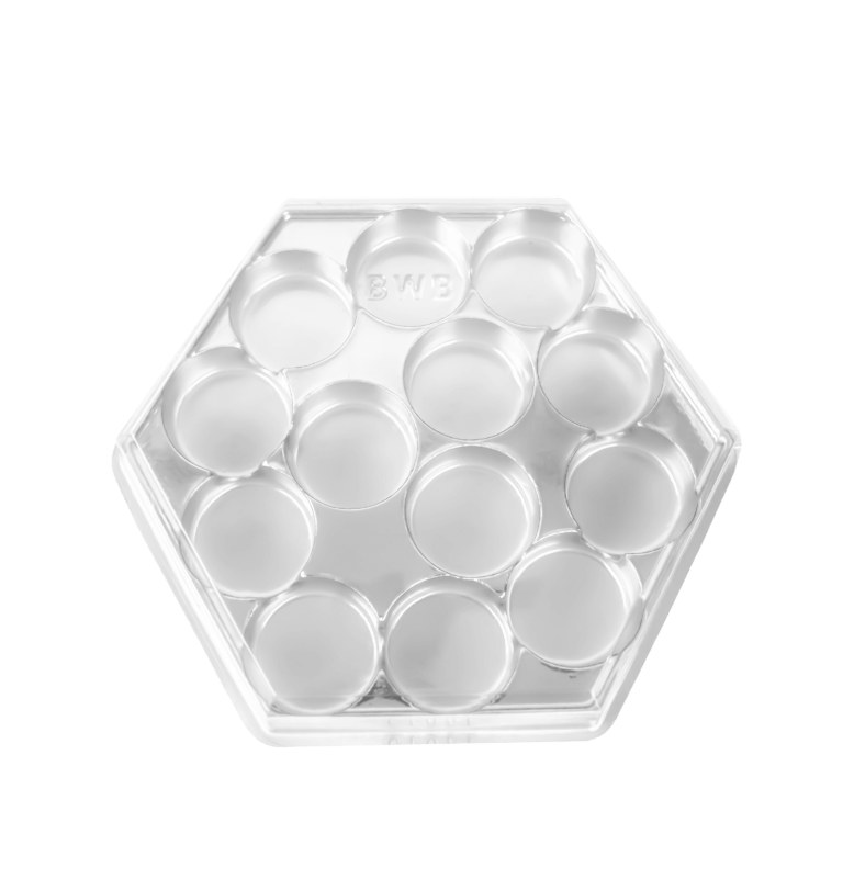 Boîte hexagonale en verre PP 13 Bomboms Emb.10