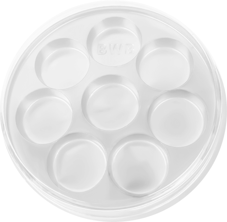 Boîte ronde en verre PP 8 chocolats Pack.10