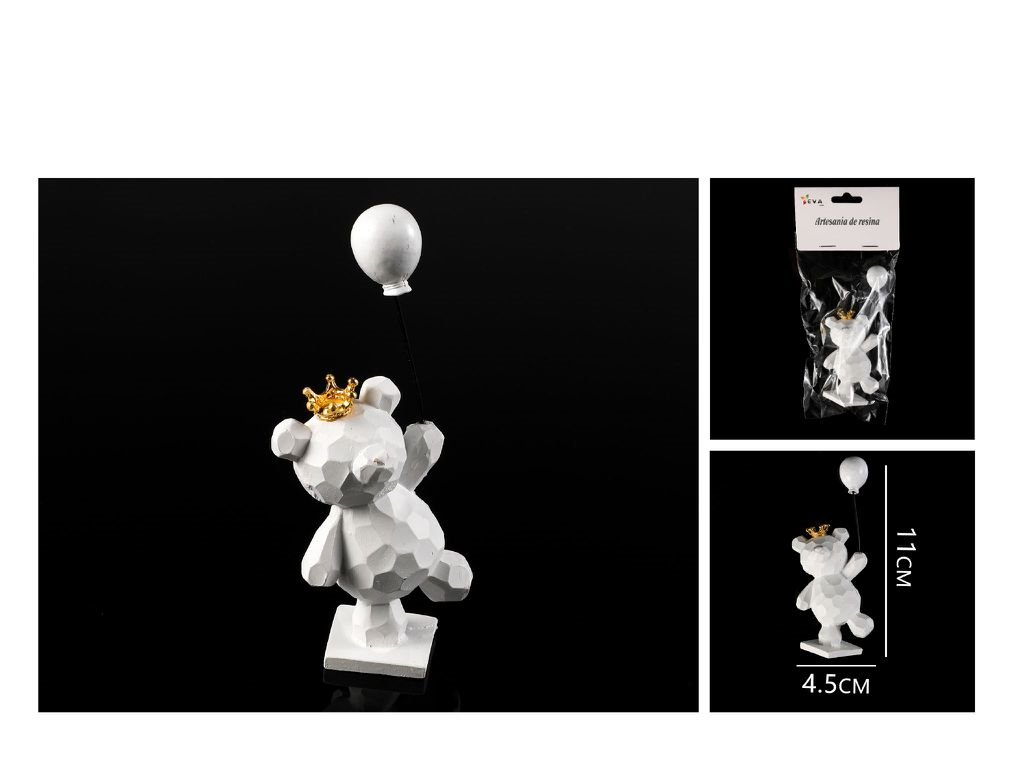 Ours blanc avec ballon de 7 cm