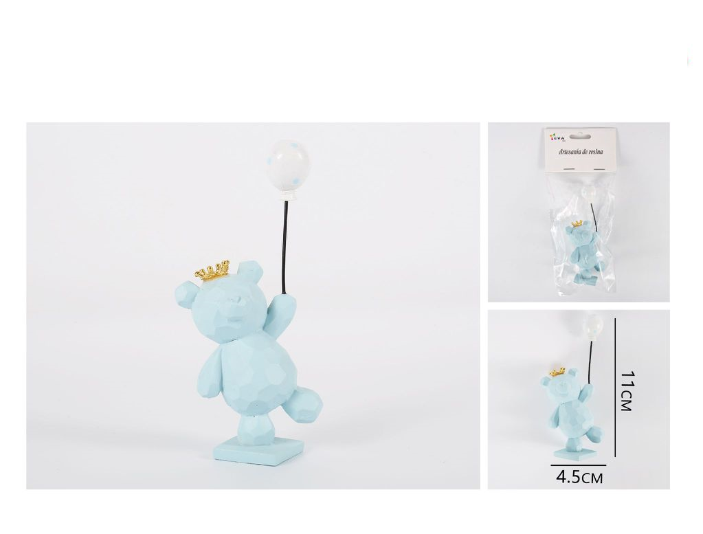 Ours bleu avec ballon de 7 cm