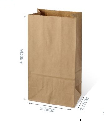Sac en papier kraft de type Take Away 18x30x11cm 6 places.
