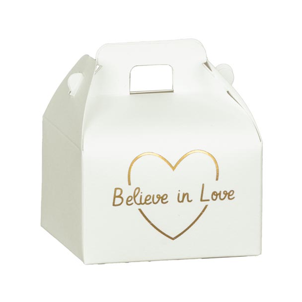 Boîte en carton blanc Believe 70x60x43mm
