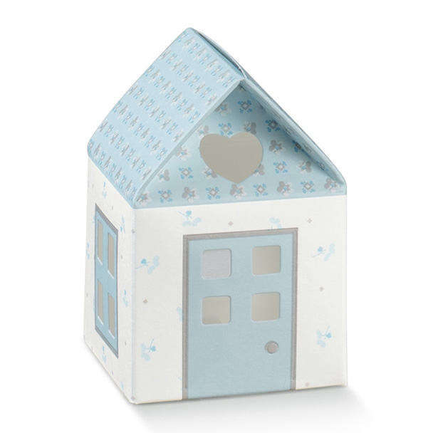 Boîte en carton Casita bleue 55x55x80mm