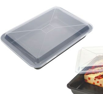 Plateau profond avec couvercle en plastique 33x23cm