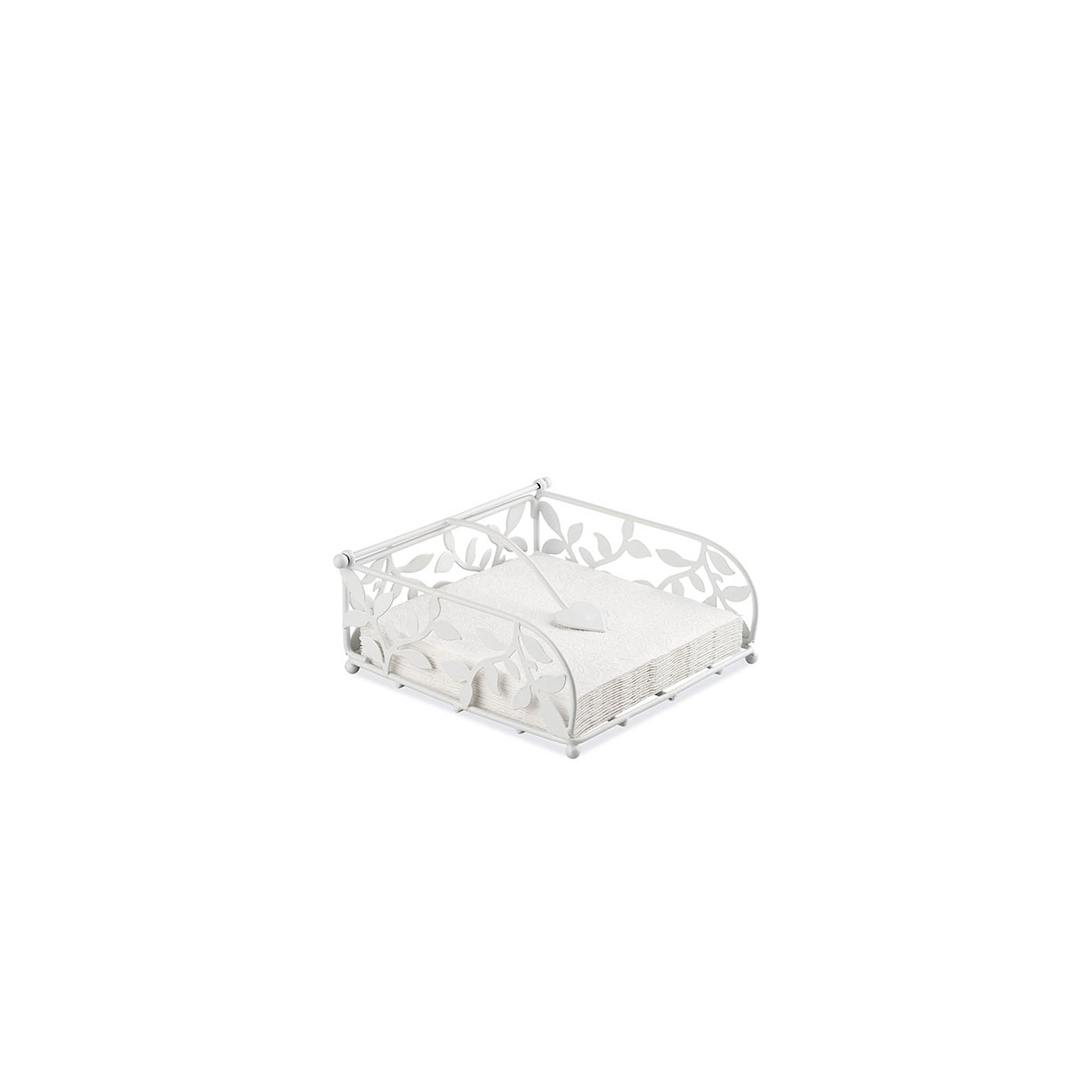 Porte-serviette feuilles blanches 18x18x6.5cm