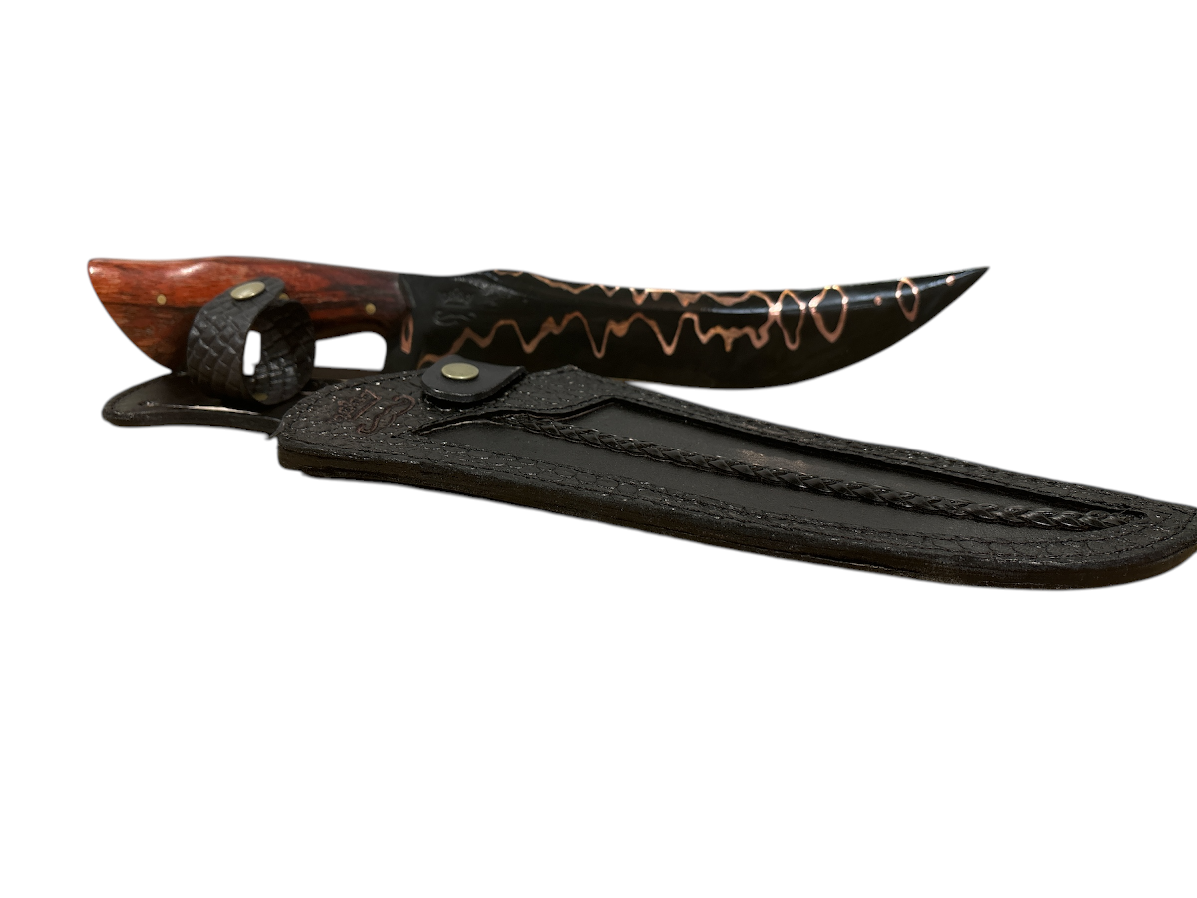 MaKume Gane Couteau Carbone + Cuivre Manche Spalté 10 Pol. x 8mm (16)