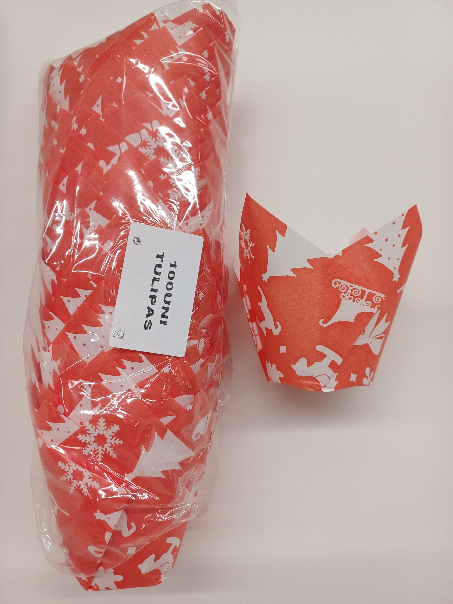 Lot de 100 tulipes de Noël en papier