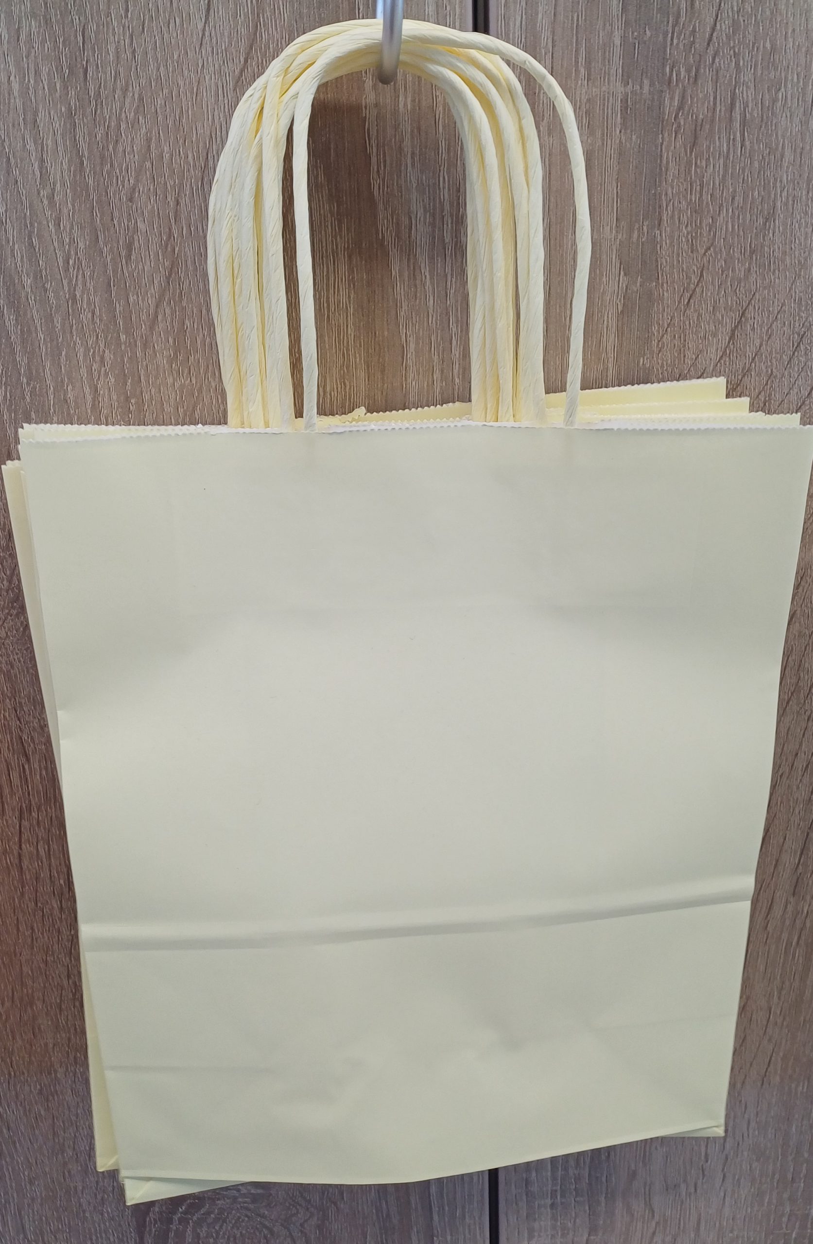 Sac en papier jaune pastel 22x27x11cm