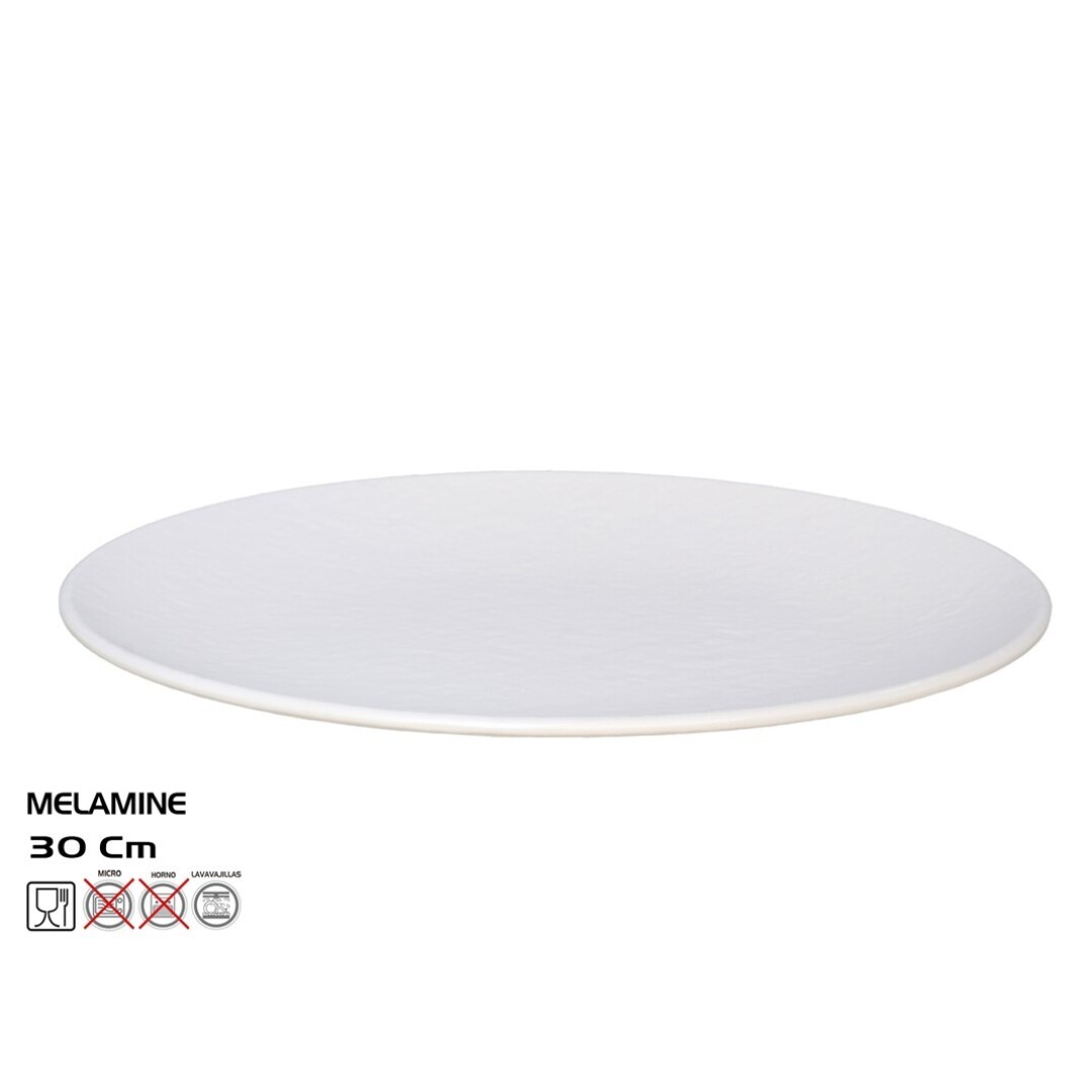 Plateau Ovale Mélamine Blanche 22x30x2.5cm