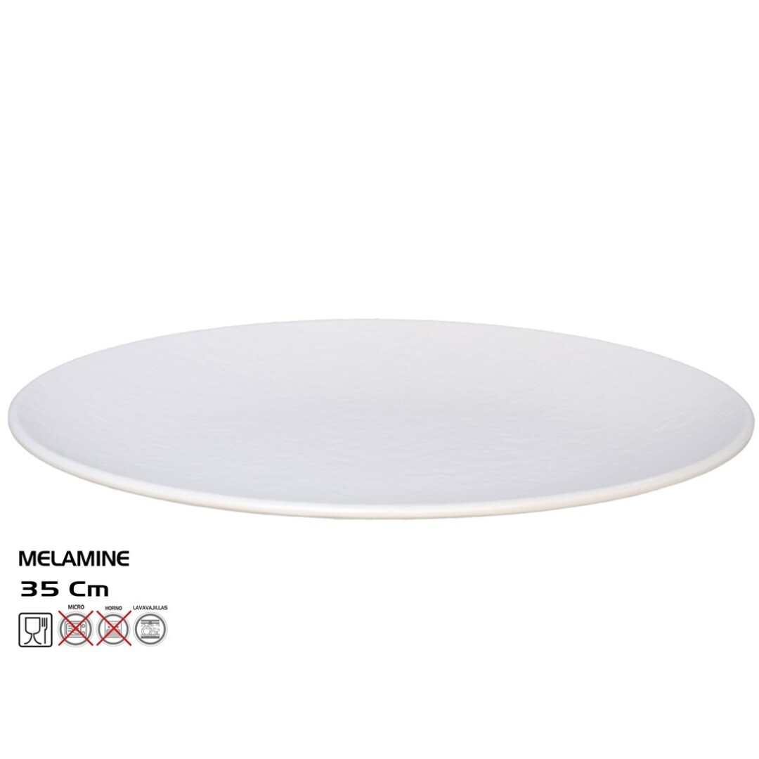 Plateau Ovale Mélamine Blanche 35x26x2.5cm
