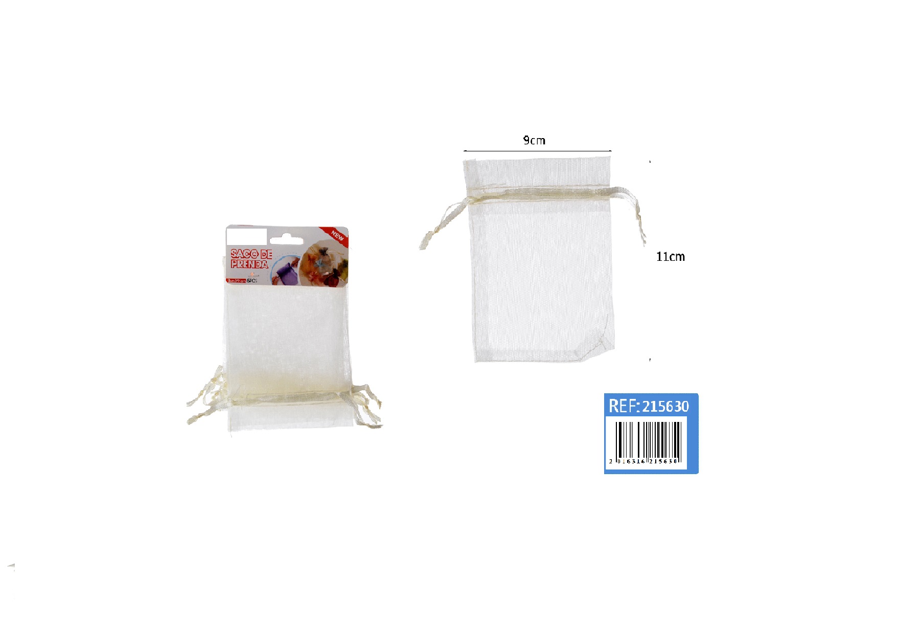 Sac en organza couleur crème 9x11cm 5pcs