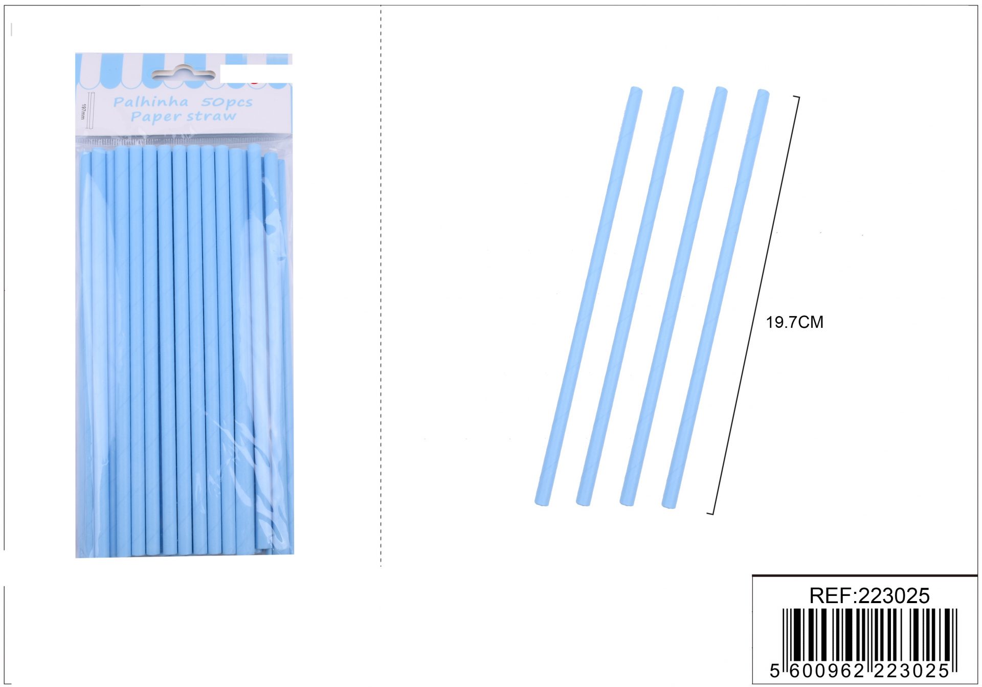 Pailles bleues 50 pcs.