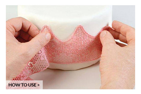 Moule en silicone dentelle 400x100mm blanc