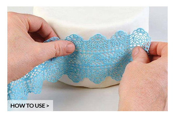 Moule en silicone dentelle 400x200mm blanc