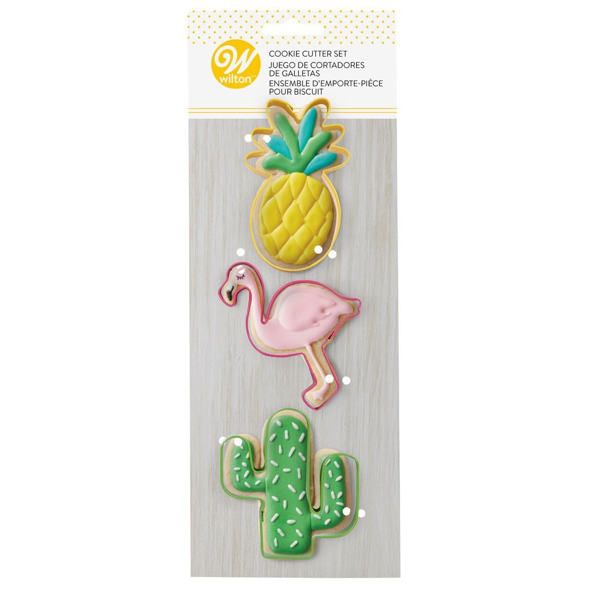 Emporte-pièces tropicaux (ananas/flamant rose/cactus) avec