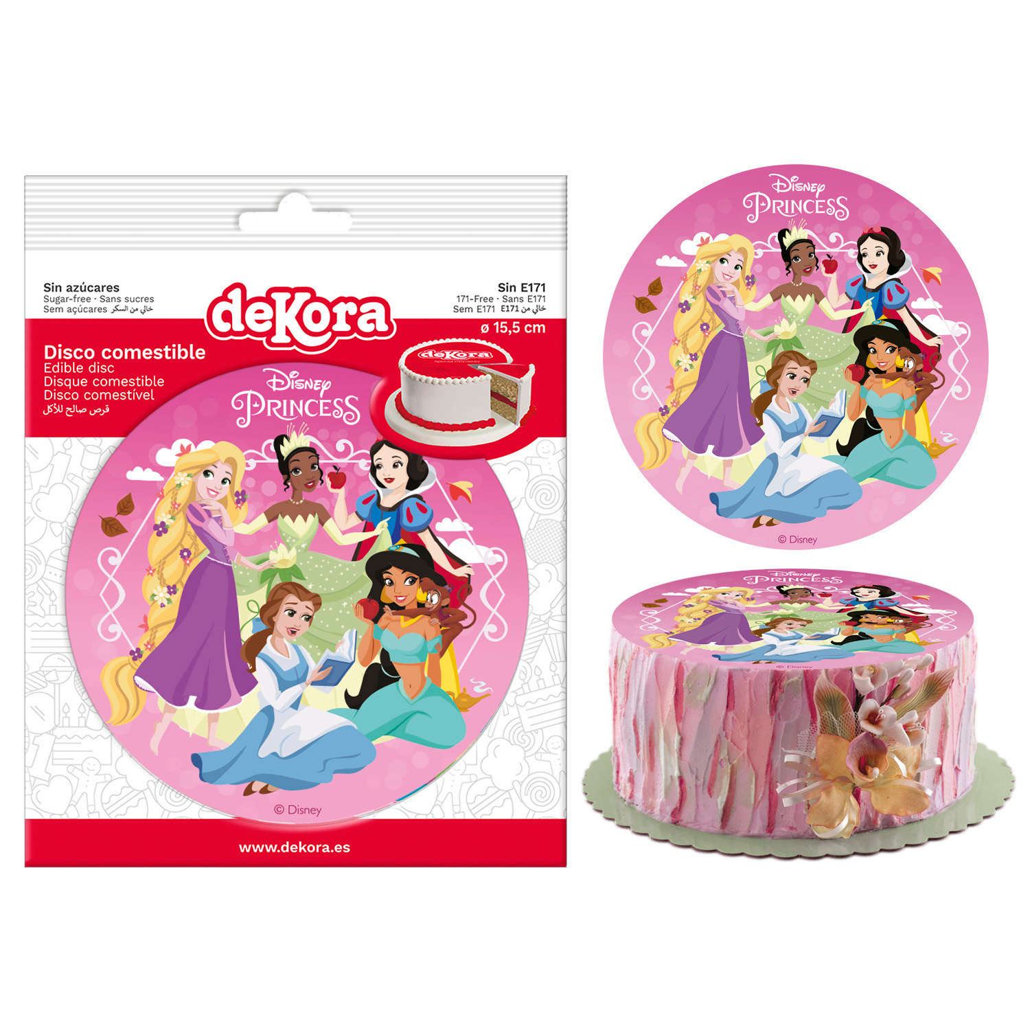 Disque hôte princesse comestible de 15,5 cm