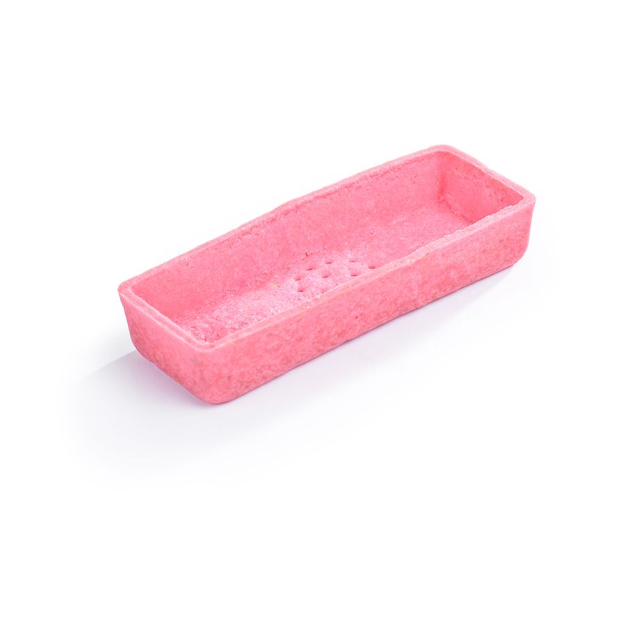 Tartelette rectangulaire rose 9,5 x haute 1,5 x 3,5 paquet de 4