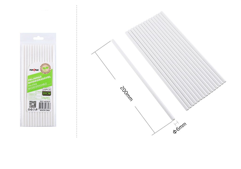 Pailles bio 25 unités 20 cm