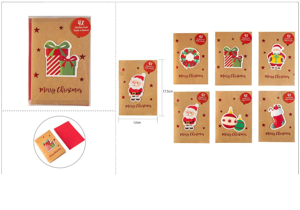Carte de Noël avec enveloppe 17x11.5cm
